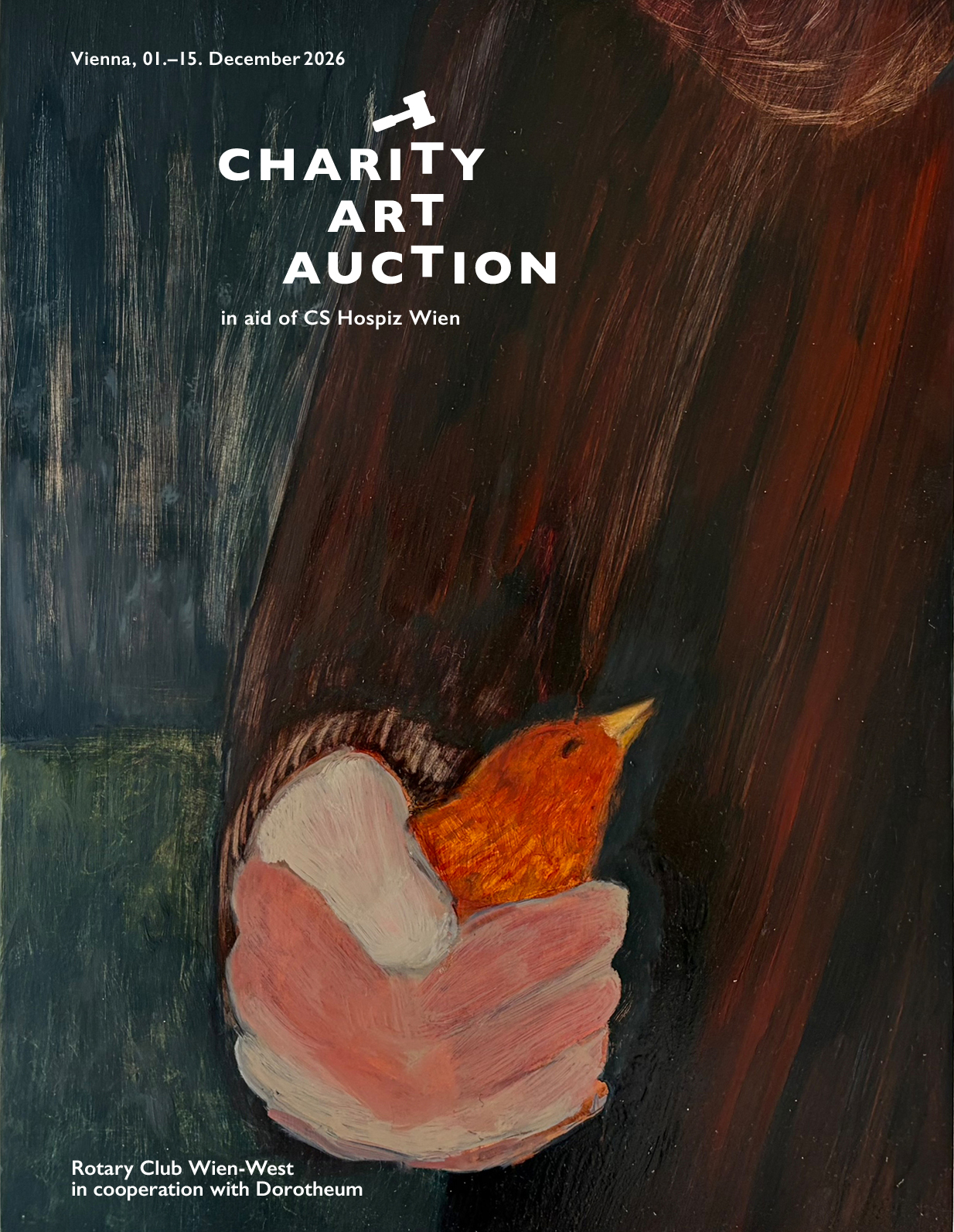 Charity Art Auction 2026 — official cover featuring artwork by Lexia Hachtmann